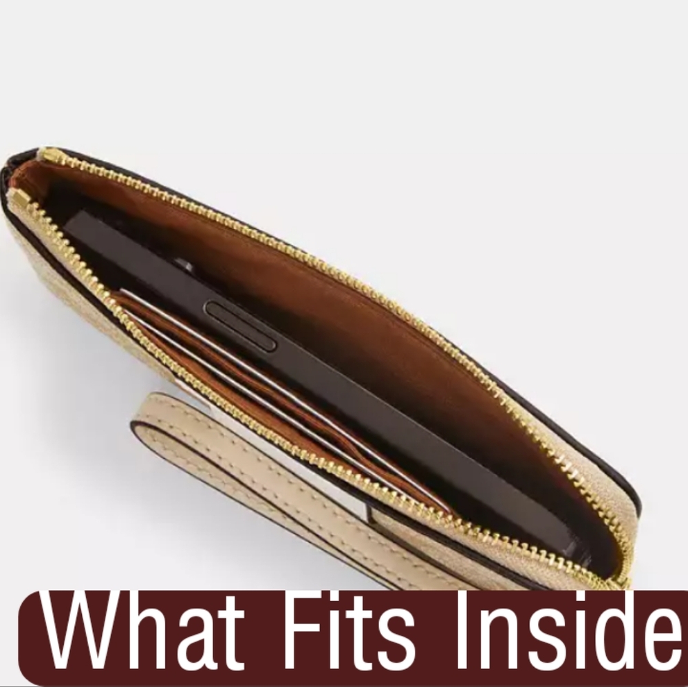 Coach Corner Zip Wristlet in Signature Canvas with Stripe - Picture 4 of 5